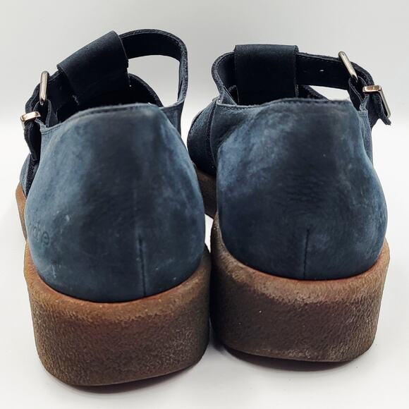 Arche Comaya Platform Sandals Blue Nubuck Leather Women's Size 41 Made in France - Picture 8 of 12